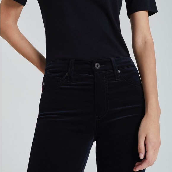 (B22) AG Adriano Goldschmied Mari Tuxedo Stripe Super Black pants, Size 28 NWT - Picture 4 of 16